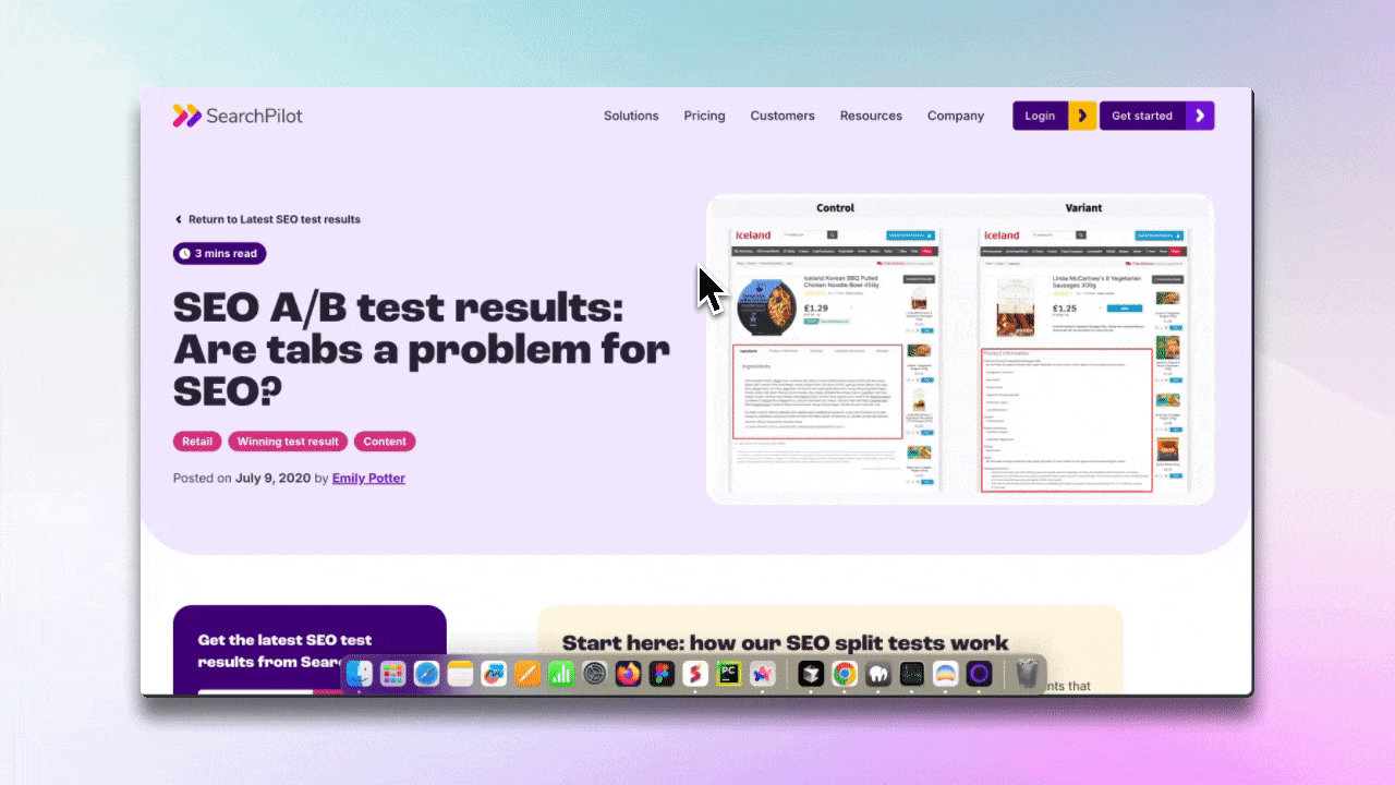 test tabs